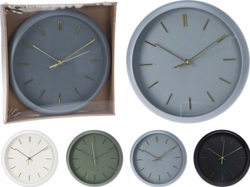 Zegar ścienny okrągły nowoczesny bez cyfr różne kolory 30cm 1szt