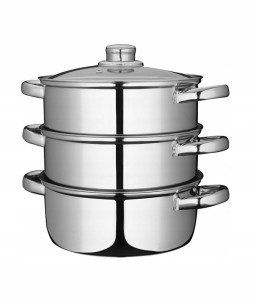 Zestaw do gotowania na parze garnek stal nierdzewna 4 elementy 2,8L