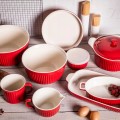 Miska ceramiczna kuchenna salaterka czerwona 22cm 2,5L 1szt