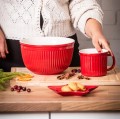 Miska ceramiczna kuchenna salaterka czerwona 22cm 2,5L 1szt