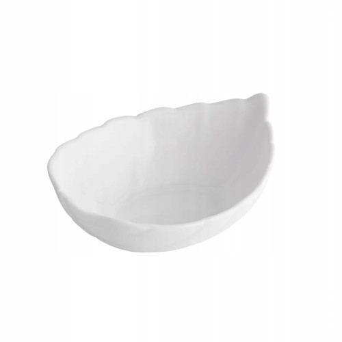 Miska szklana salaterka liść biała uniwersalna 14cm 200ml 1szt