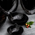 Miska szklana salaterka liść czarna uniwersalna 17,5cm 330ml 1szt