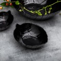 Miska szklana salaterka liść czarna uniwersalna 17,5cm 330ml 1szt