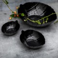 Miska szklana salaterka liść czarna uniwersalna 17,5cm 330ml 1szt