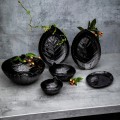 Miska szklana salaterka liść czarna uniwersalna 17,5cm 330ml 1szt