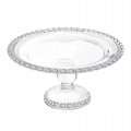 Patera szklana na nóżce z kloszem okrągła elegancka 1szt