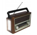 Radio przenośne USB Bluetooth FM/AM/SW RETRO 1200 mAh ELMA