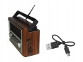 Radio przenośne USB Bluetooth FM/AM/SW RETRO 1200 mAh ELMA