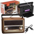Radio przenośne USB Bluetooth FM/AM/SW RETRO 1200 mAh ELMA