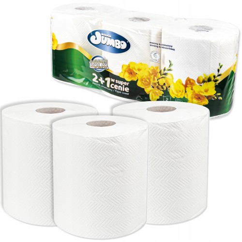 Ręcznik papierowy Słonik Jumbo mocny wydajny biały zestaw 3 sztuk
