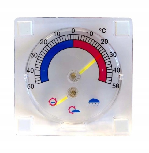 Termometr analogowy ścienny wewnętrzny i zewnętrzny bimetaliczny 1 szt.
