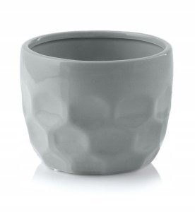 Osłonka ceramiczna na kwiaty 9,5 cm szara