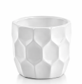 Osłonka ceramiczna na kwiaty ozdobna biała 12,5 cm