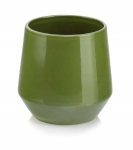 Osłonka ceramiczna butelkowa zieleń 13 cm okrągła w połysku 1 szt.