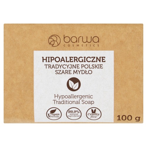 Barwa hipoalergiczne tradycyjne mydło naturalne szare kostka 100 g