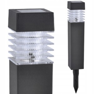Lampa solarna ogrodowa LED słupek 40cm czarna