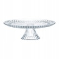 Szklana patera na ciasto 31 cm z dekoracyjnym tłoczeniem 1 szt.