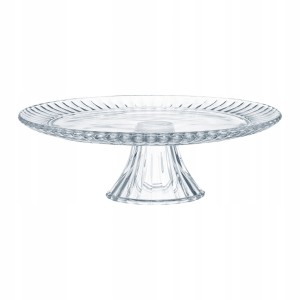 Szklana patera na ciasto 31 cm z dekoracyjnym tłoczeniem 1 szt.