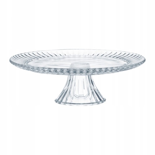 Szklana patera na ciasto 31 cm z dekoracyjnym tłoczeniem 1 szt.