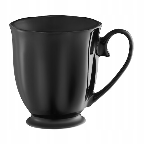 Kubek porcelanowy czarny mat 300 ml na stopce gładki 1 szt.