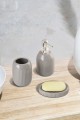 Dozownik do mydła w płynie ceramiczny szary ryflowany 400ml 1szt Tierra