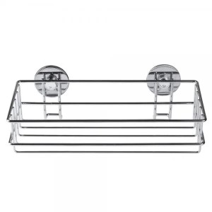 Półka łazienkowa metalowa pod prysznic prostokątna chrom 25,5x11,5cm 1szt