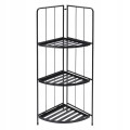 Kwietnik narożny metalowy na kwiaty składany trzy poziomy czarny 90cm 1szt