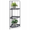 Kwietnik narożny metalowy na kwiaty składany trzy poziomy czarny 90cm 1szt