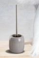 Szczotka łazienkowa WC z pojemnikiem ceramicznym szara 36,8cm 1szt Tierra