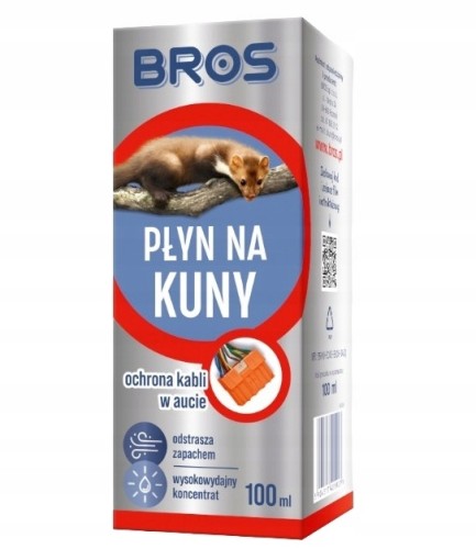 BROS płyn na kuny odstraszający koncentrat chroni kable w aucie 100 ml