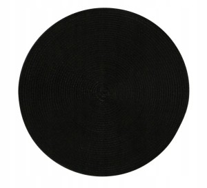 Podkładka na stół pod talerz okrągła słomkowa czarna 38cm 1szt