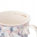 Kubek porcelanowy na stopce kwiaty elegancki Dla Niej różowy 320ml 1szt