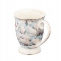 Kubek porcelanowy na stopce kwiaty elegancki Dla Niej 320ml 1szt