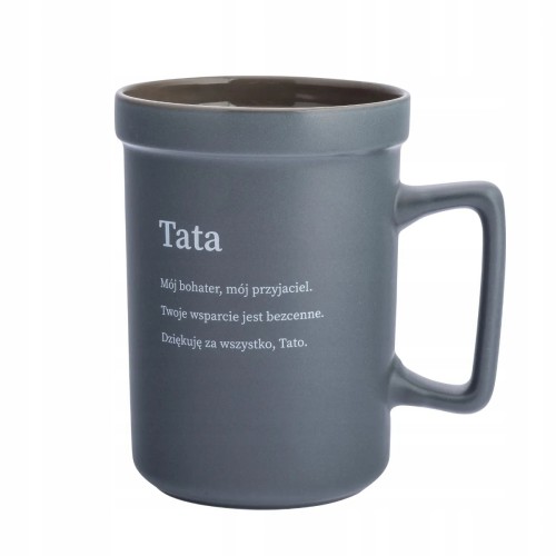 Kubek porcelanowy dla taty Dzień Ojca szary 440ml 1szt