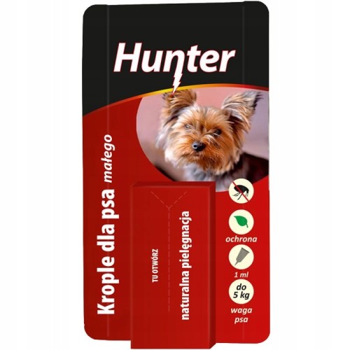 Hunter Krople na pasożyty dla małego psa naturalny olejki eteryczne 1ml
