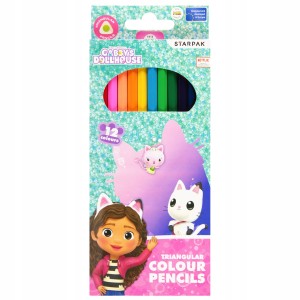 Kredki ołówkowe Koci Domek Gabi 12 kolorów dla dziewczynki 1 szt.