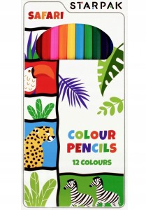 Kredki ołówkowe Safari 12 kolorów intensywnych szkolne dla dzieci 1 szt.