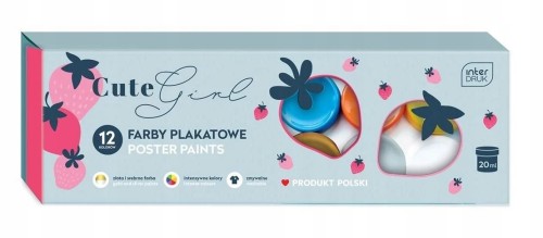Farby plakatowe 12 intensywnych kolorów 20 ml dla dzieci kryjące 1 szt.