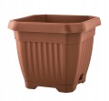 Doniczka z podstawką plastikowa kwadratowa 25x25 cm terakota do domu i ogrodu 1 szt. Octagon