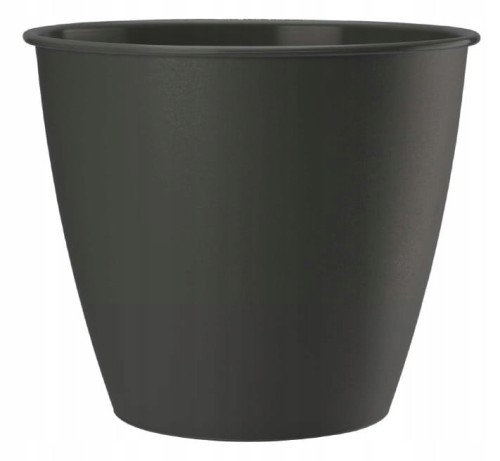 Doniczka antracytowa nowoczesna do wnętrz i ogrodu plastikowa 19 cm 1 szt. Azalia