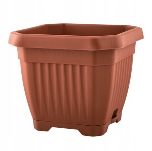 Doniczka z podstawką 35x35 cm terakota plastikowa na taras balkon 1 szt. Octagon