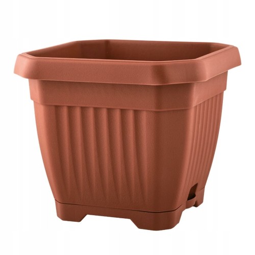 Doniczka z podstawką 35x35 cm terakota plastikowa na taras balkon 1 szt. Octagon