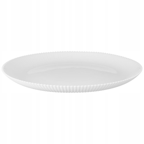 Talerz płytki szklany 26,5 cm biały elegancki klasyczny i uniwersalny wzór 1 szt. Aurora