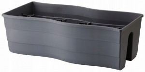 Skrzynka balkonowa plastikowa 60 cm grafitowa na rośliny kwiaty nowoczesna 1 szt. Fala