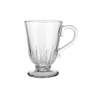 Kubek szklany na stopce do kawy latte elegancki 320ml 1szt Siena