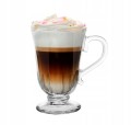 Kubek szklany na stopce do kawy latte elegancki 320ml 1szt Siena