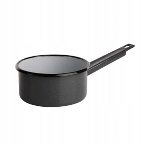 Rondelek metalowy emaliowany mały garnek nakrapiany szary 1L 1szt