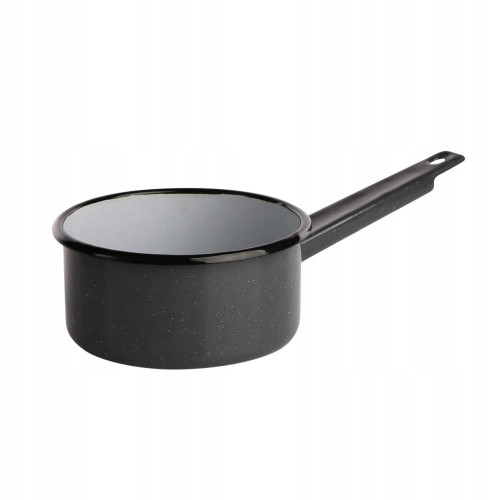 Rondelek metalowy emaliowany mały garnek nakrapiany szary 1L 1szt