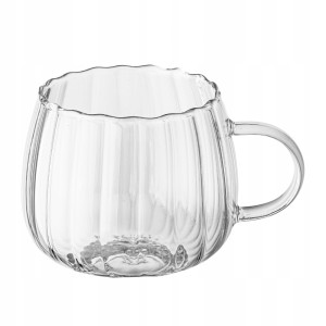 Kubek szklany transparentny tłoczenia cienkościenny 400ml 1szt Bianca