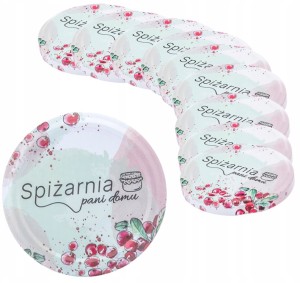 Zakrętki do słoików komplet 10 sztuk fi82 6 zaczepów pastelowe kolory